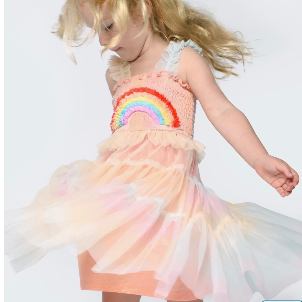 Baby Sara Rainbow Mesh Dress 6X - Picture 3 of 10